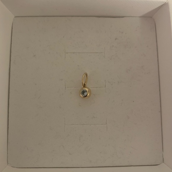 Mejuri 14k Yellow Gold/Aquamarine March Birthstone Sphere Charm - Picture 6 of 11